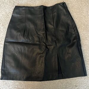 Stradivarius Black Leather Mini Skirt